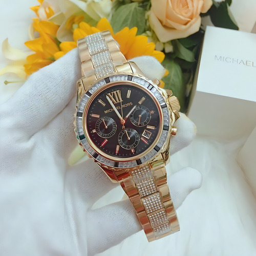 Michael Kors Mk5828 Everest Gold, 45 mm, correa, color dorado, bisel dorado, fondo dorado, color negro