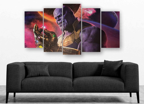 Set De 5 Cuadros En Tela Avengers Thanos Decorativo - 03