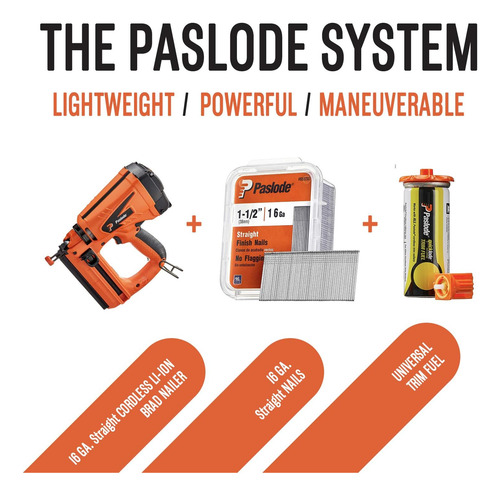 Paslode, Clavadora De Acabado Inalámbrica, 916000, Calibre 1