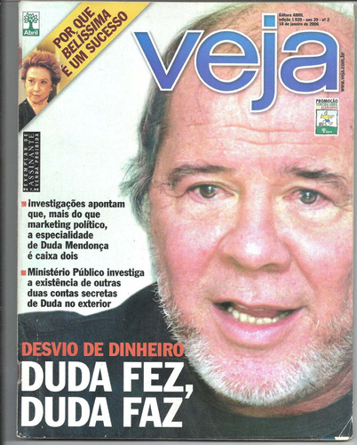 Revista Veja Antiga Nº 1939 Ano 2006 Duda Fez, Duda Faz - Eq