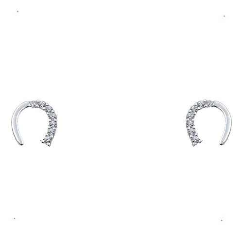 Aretes Herradura Suerte Zirconia Plata 925 Envio Gratis