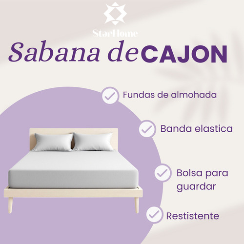 Sábana De Cajón Ajustable + Fundas De Almohada King Suave Crema Liso