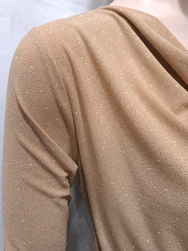 Blusa Remera Glitter Brillos Buche Fiesta 3/4 Talles Grandes