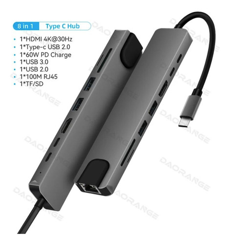 Concentrador De Puertos Usb, Hdmi, Tarjeta Sd