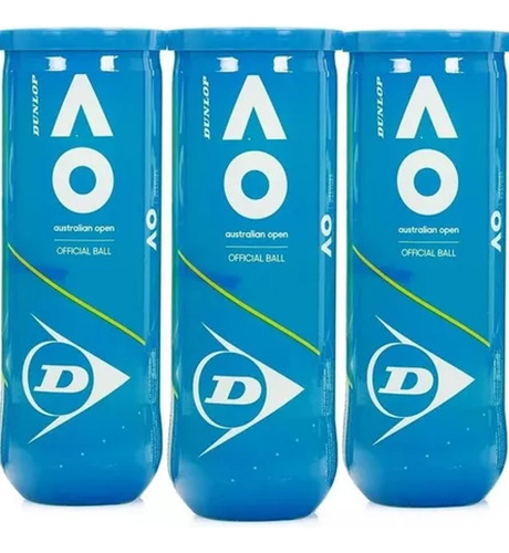 Bola De Tênis Dunlop Australian Open - Pack Com 3 Tubos