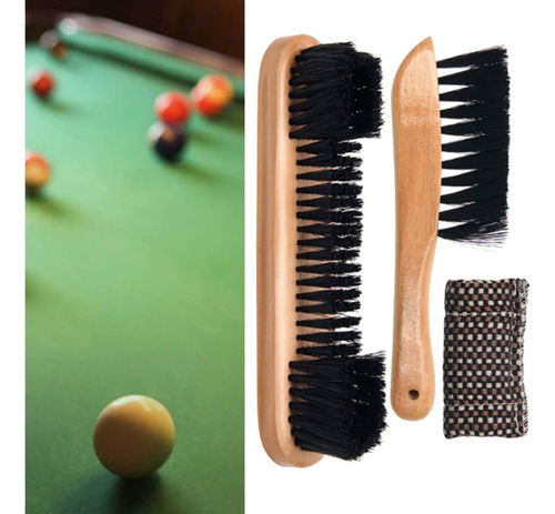 Juego De Cepillos Para Mesa De Billar Mango De Madera
