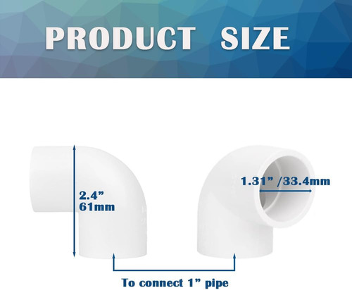 Adaptador De Codo Pvc Blanco De 1 Pulgada 90 Grados