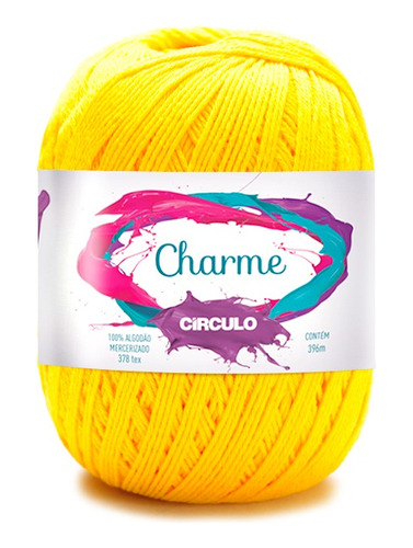 Linha Charme Círculo 150gr Crochê Tricô 100% Algodão 396mts Cor Canário