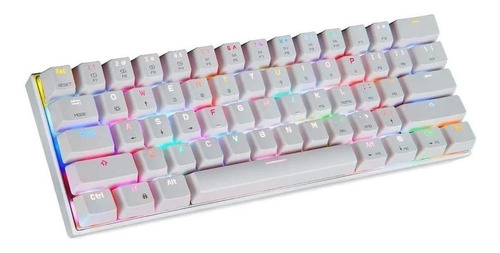 Imagen 2 de 3 de Teclado gamer bluetooth Motospeed CK62 QWERTY Outemu Blue inglés US color blanco con luz RGB