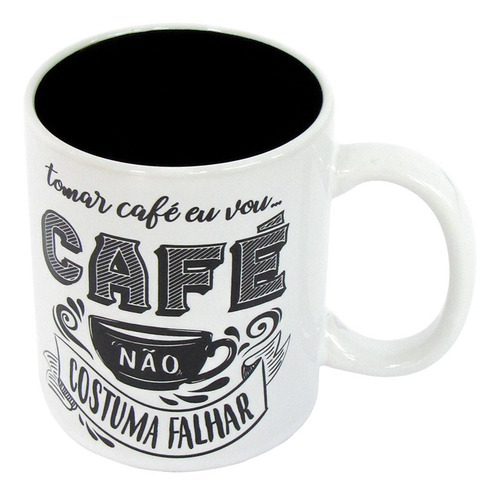 Imagem 3 de 3 de Caneca Porcelana 320 Ml Café Não Costuma Falhar - Urban