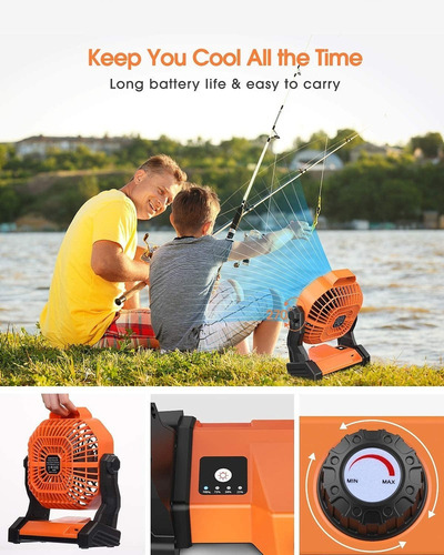 Ventilador Recargable De 8 Pulgadas 7800mah Con Pilas