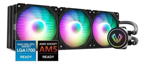 V360 Liquid Cpu Cooler, 3x 120mm Addressable Rgb & Pwm Fans/