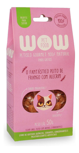 Petisco Natural Wow Pet Food Frango E Alecrim Para Gatos 50g