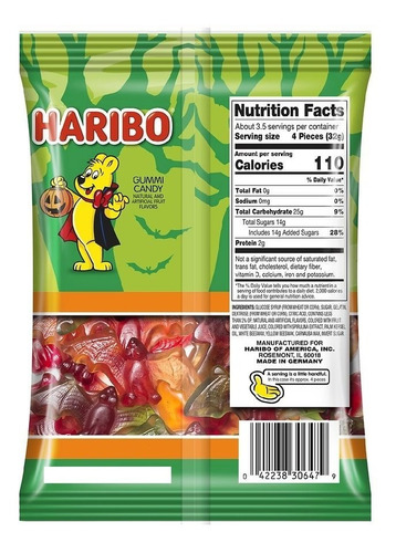Gomitas Haribo Vampire Bats Edicion Halloween 113g Americana