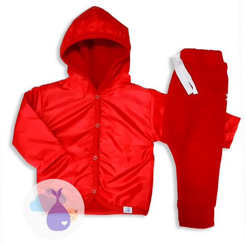 Conjunto Bebe Polar Rojo Impermeable Tienda De Ropitas Uauar