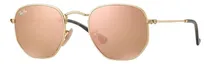 Comprar Ray-ban Rb3548n 001\u002Fz2 Hexagonal Rosa Espejo Dorado Original Square Shape Dorado Dorado Oscuro Dorado Dorado