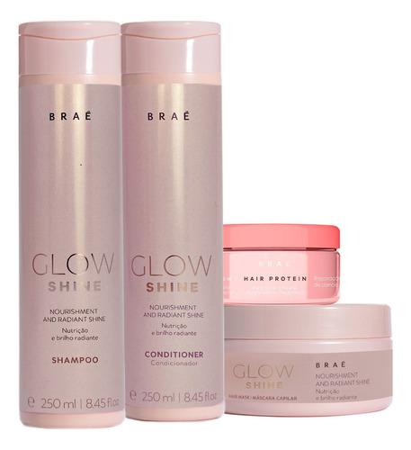 Kit Braé Glow Shine Duo Máscara E Hair Protein (4 Produtos)