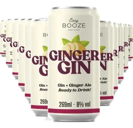 Imagem 1 de 1 de Easy Booze Lata Gin+ginger 269ml (12 Unidades)