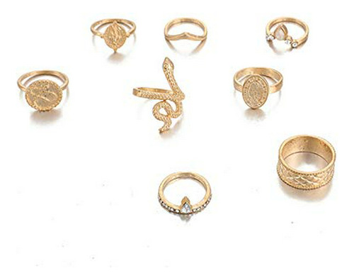 Anillos - 5 19pcs Nudillos Anillos Para Mujer Chapado En Oro