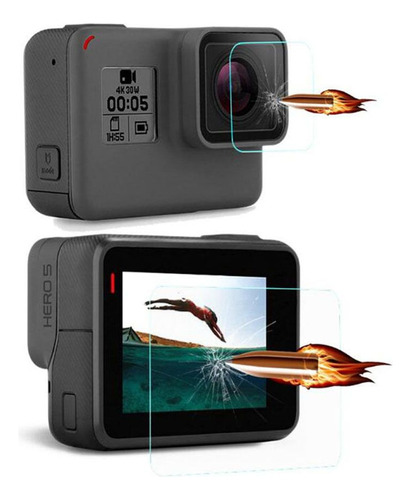 Películas De Vidro Para Gopro 5 E 6 Black