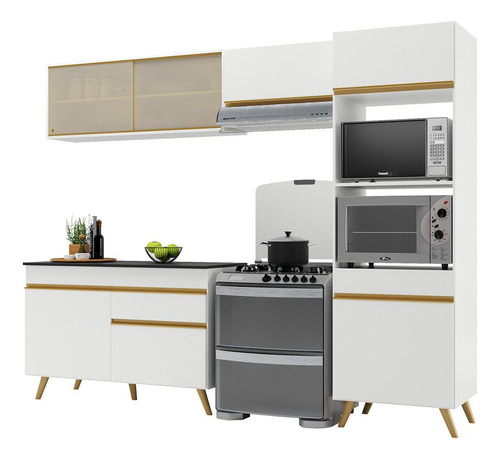 Cozinha Compacta Multimóveis Veneza Gw Fg3692 C/ Armário Bca