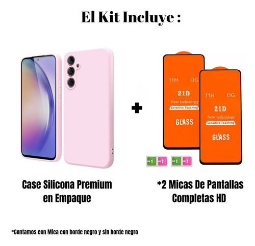 Case Funda Soft Premium Rosa Para Samsung S23 Fe + 2 Micas