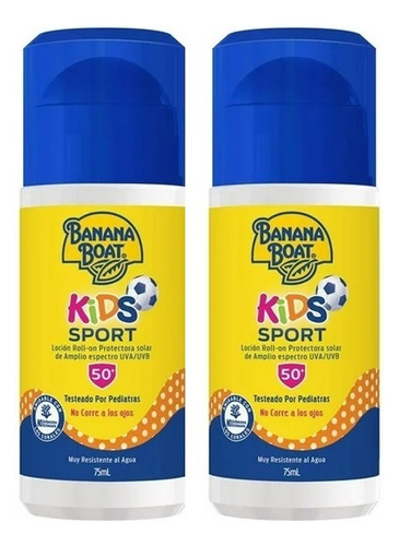 Protector Solar Roll On Banana Boat Kids Sport Deporte 2pzas