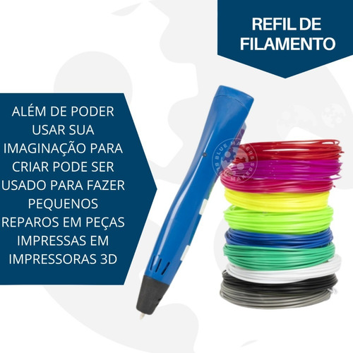 Imagem 2 de 9 de Cores Especiais Refil Filamento Pla 1.75mm 100m-caneta 3d
