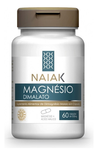 Magnésio Dimalato 60caps De 530mg - Naiak Sabor Sem sabor