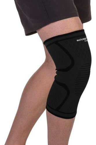 Joelheira Elástica Unissex Tam P Multilaser Saúde - Hc337 Cor Preto