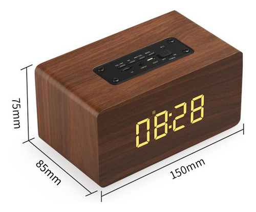 Vintage Bluetooth Estéreo Portátil Grão De Madeira Marrom