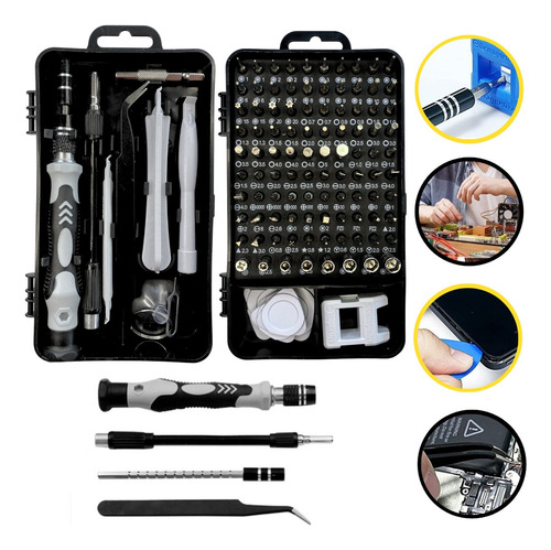 Jogo Mini Chaves Precisão Multiuso Kit Ferramentas 115 Peças