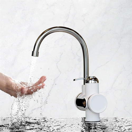 Llave Monomando Grifo Agua Caliente Electrica Lavatorio Acab