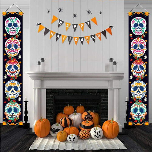 Halloween Sign Decor Bunting Hanging Para Porch Front Door