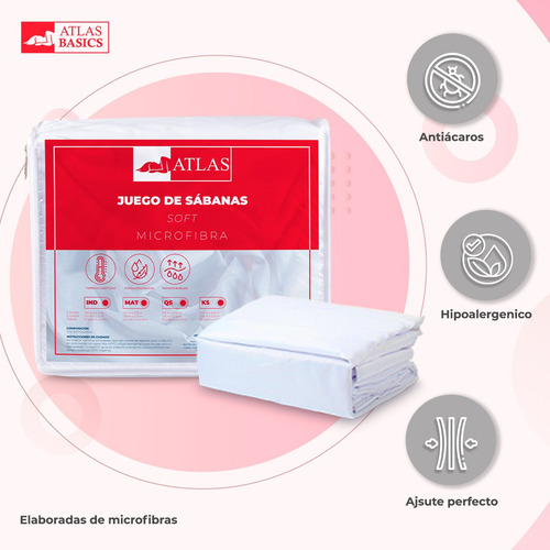 Set De Sabanas Individual, Protector Y Almohadas Atlas Basic