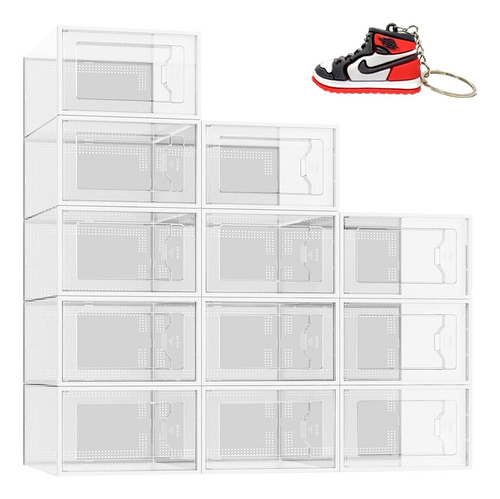 Caja Zapatos Tenis Zapatera Organizador Shoe Box 12 Pzas L Color Blanco