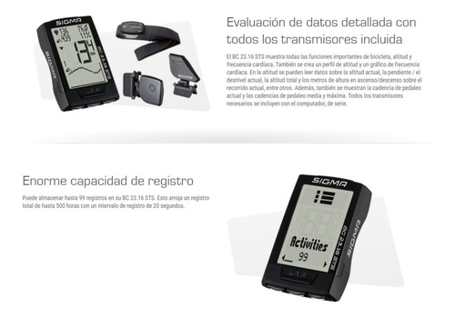 Ciclocomputador Sigma Bc 23.16 Sts Cadencia, Pulsómetro Etc