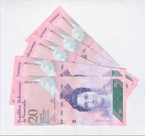 Billete Venezuela 20 Bolivares 29 Octubre 2013 Unc (c85)