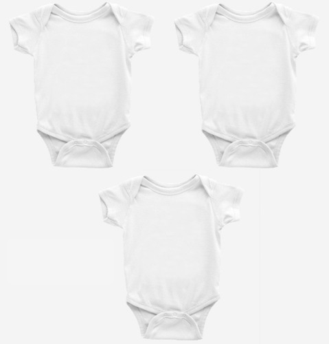 Pack De 3 Body Blanco Set Bebé Pilucho Baby Niña Niño Cotton