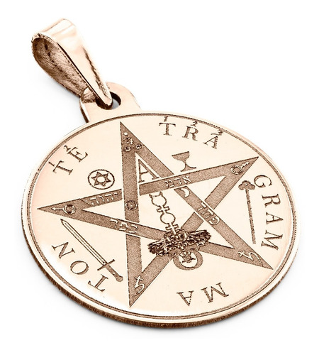 Dije Tetragramaton Circular Oro Solido 10k 2cm Laser