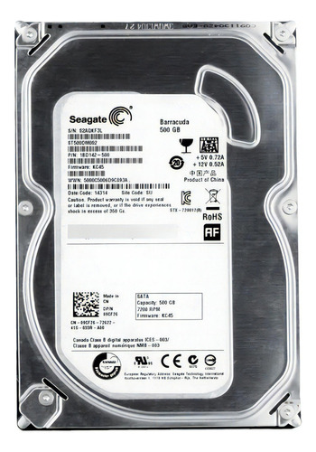 Disco duro Seagate ST500dm002, color plateado, 500 GB