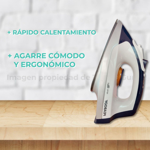 Imagen 3 de 6 de Plancha En Seco Peabody Base Antiadherente 1300w Pe-ps20
