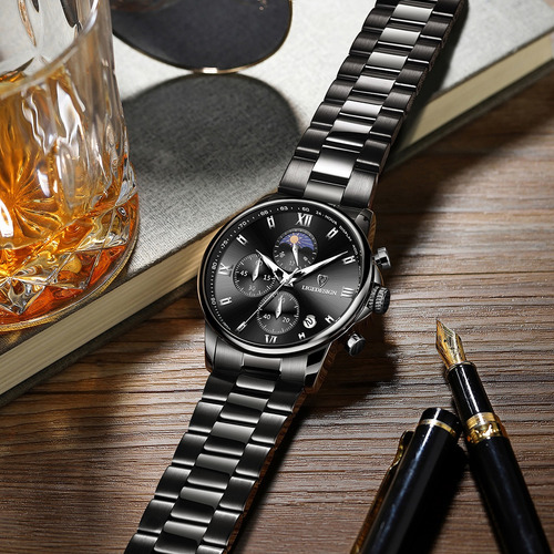 Relojes Para Hombre Lige Casual Acero Reloj Impermeable