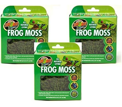 Zoo Med Frog Moss, 80 Pulgadas Cúbicas Cada (3 Pack).