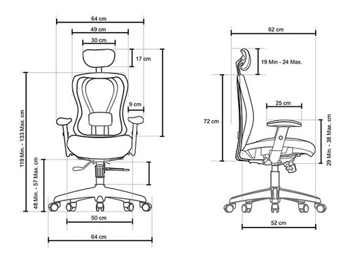Imagen 7 de 10 de Silla Giratoria Ergonómica Para Oficina Londres_decoficina