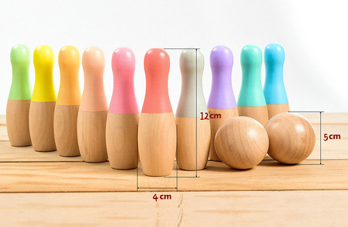Juego De Bolos Grande For Niños, 10 Bolos, 2 Bolas De Vuelta