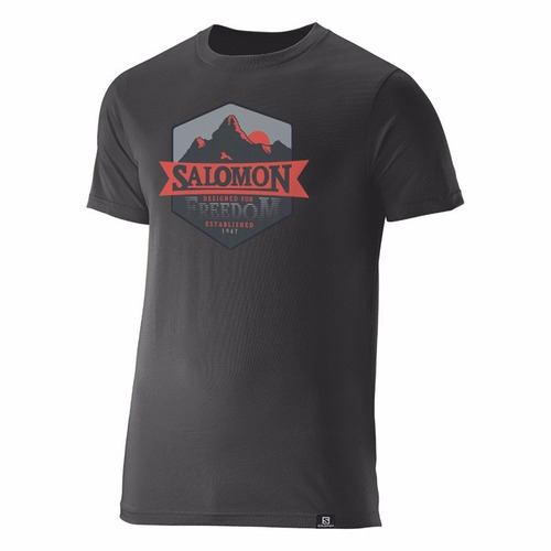 Remera Salomon Logo Montaña Negra 15348 Todos Los Talles