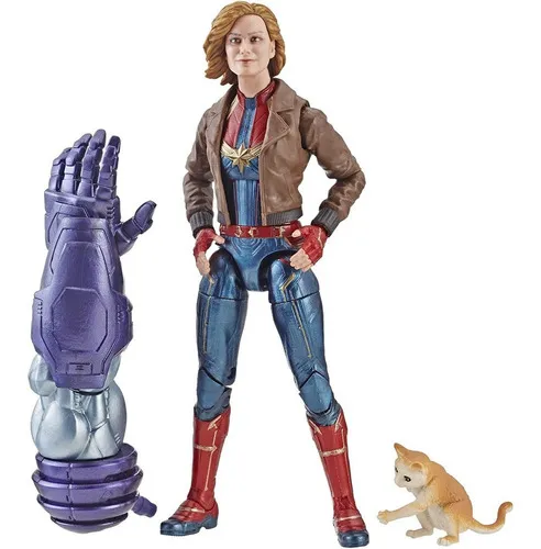 Figura De Acción Capitana Marvel Con Goose Marvel Legends