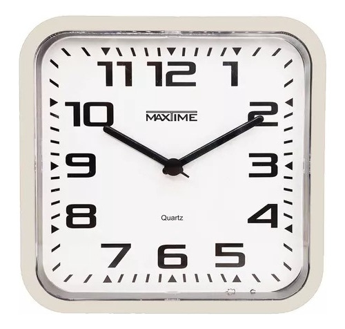 Relógio De Parede Quadrado P/ Cozinha Escritório Consultório Cor da estrutura Branco