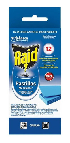 Raid Contra Mosquitos X 12 Und